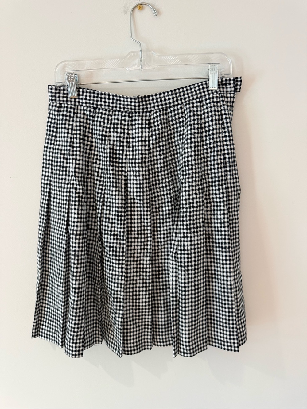 Vtg Camden Classics D.S. Ross Skirt Black White Gingham S: 12 preppy academia